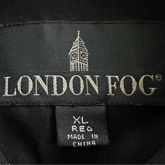 London Fog Black Microsuede Button Tech Coat Jacket Size XL - Picture 8 of 15